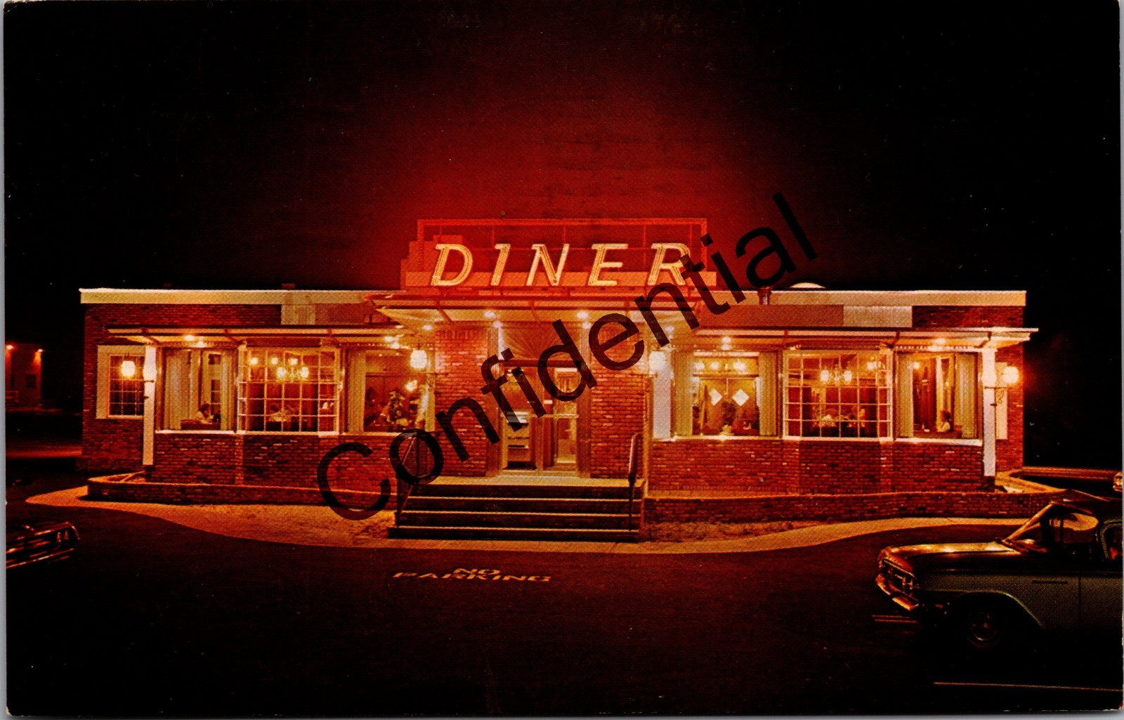 Holiday Grill At Night w/ Neon At Southampton NY Long Island New York Z590