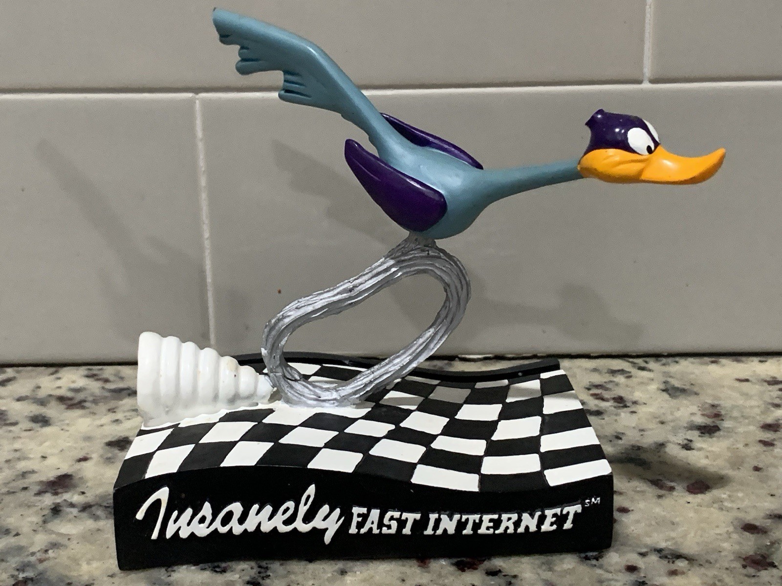 Road Runner Desktop Card Holder Insanely High Speed Internet RARE Bobblebead
