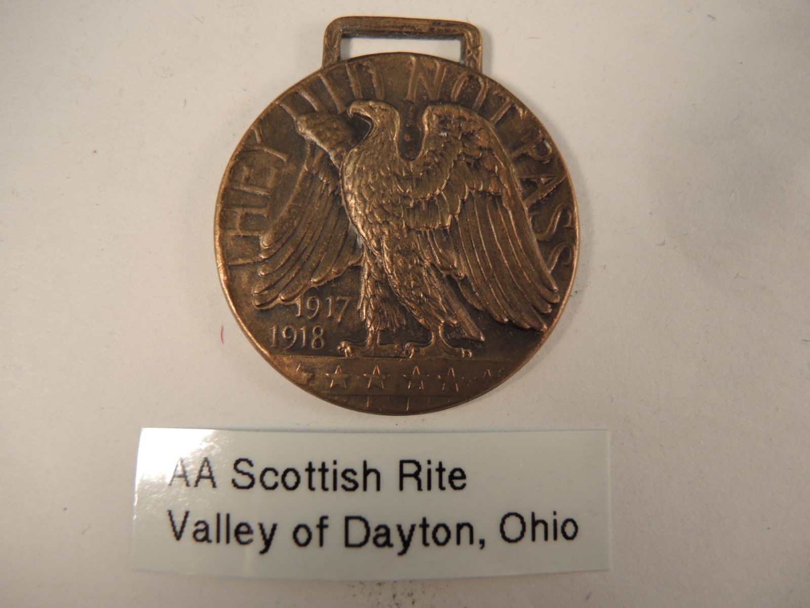 WW I AA Scottish Rite Valley of Dayton, Ohio medal