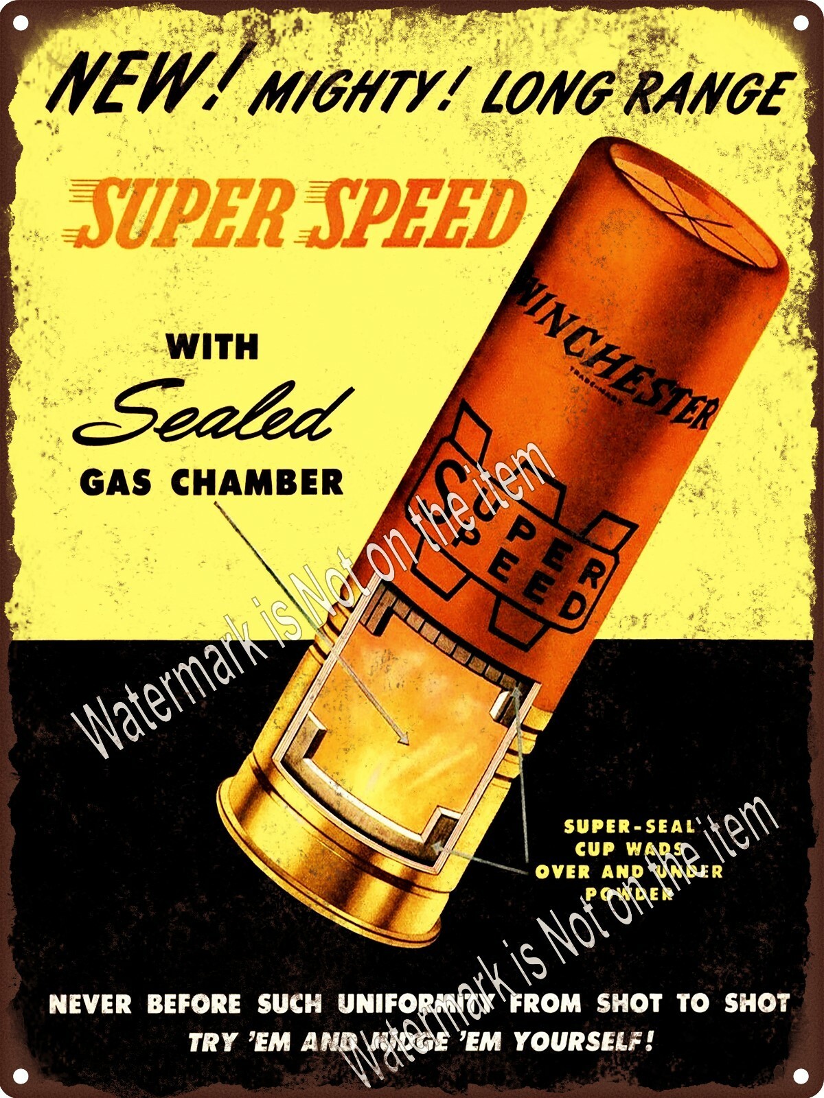 1948 Winchester Shot Gun Shells Super Speed Hunting Metal Sign 9x12\