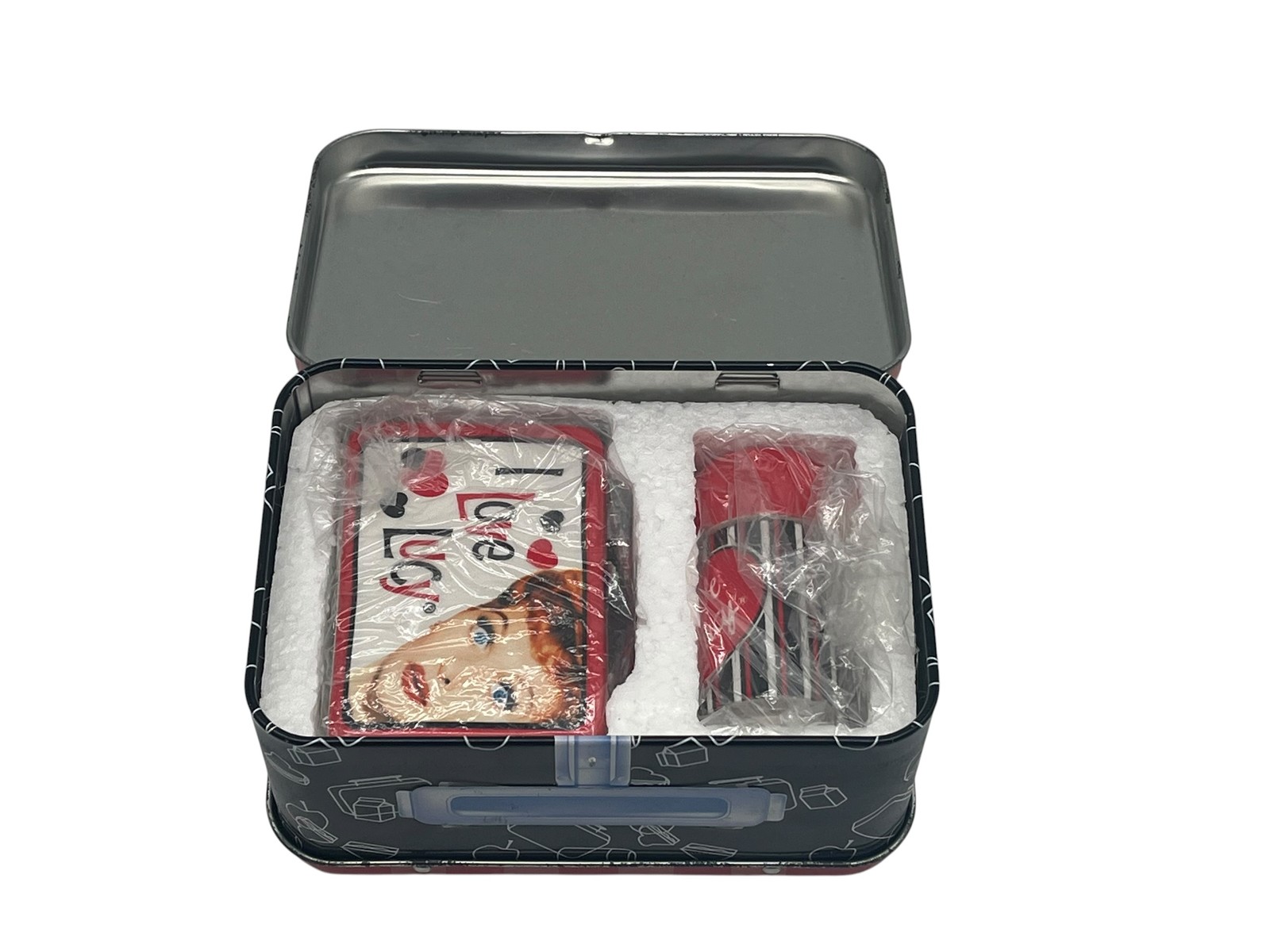 Vandor I Love Lucy Lunchtime Salt and Pepper Shakers Set Vintage 1999 Tin Box