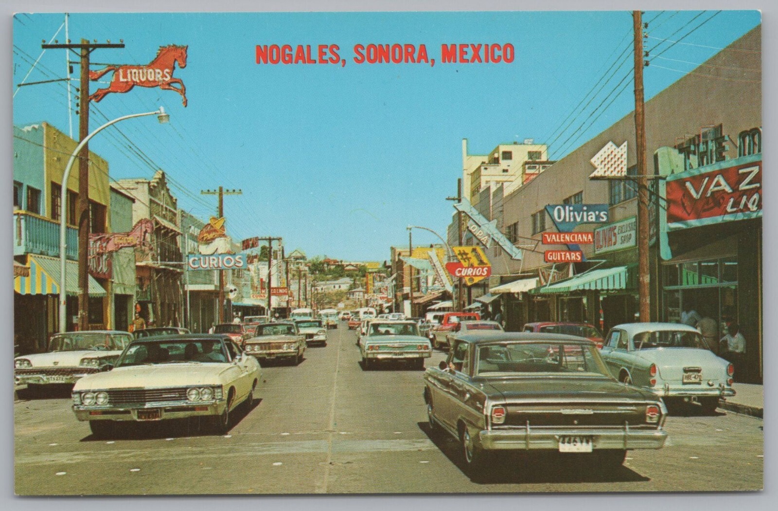 Obregon Avenue, Nogales, Sonora, Mexico, Vintage Post Card