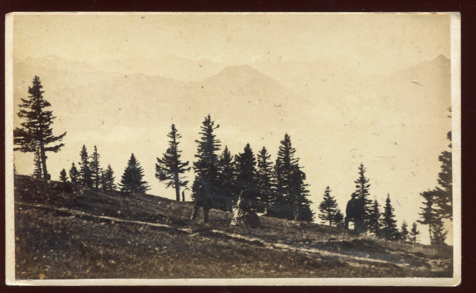 photo cdv Charnaux in Geneva. The Oberland. view of the Righi Scheidegg