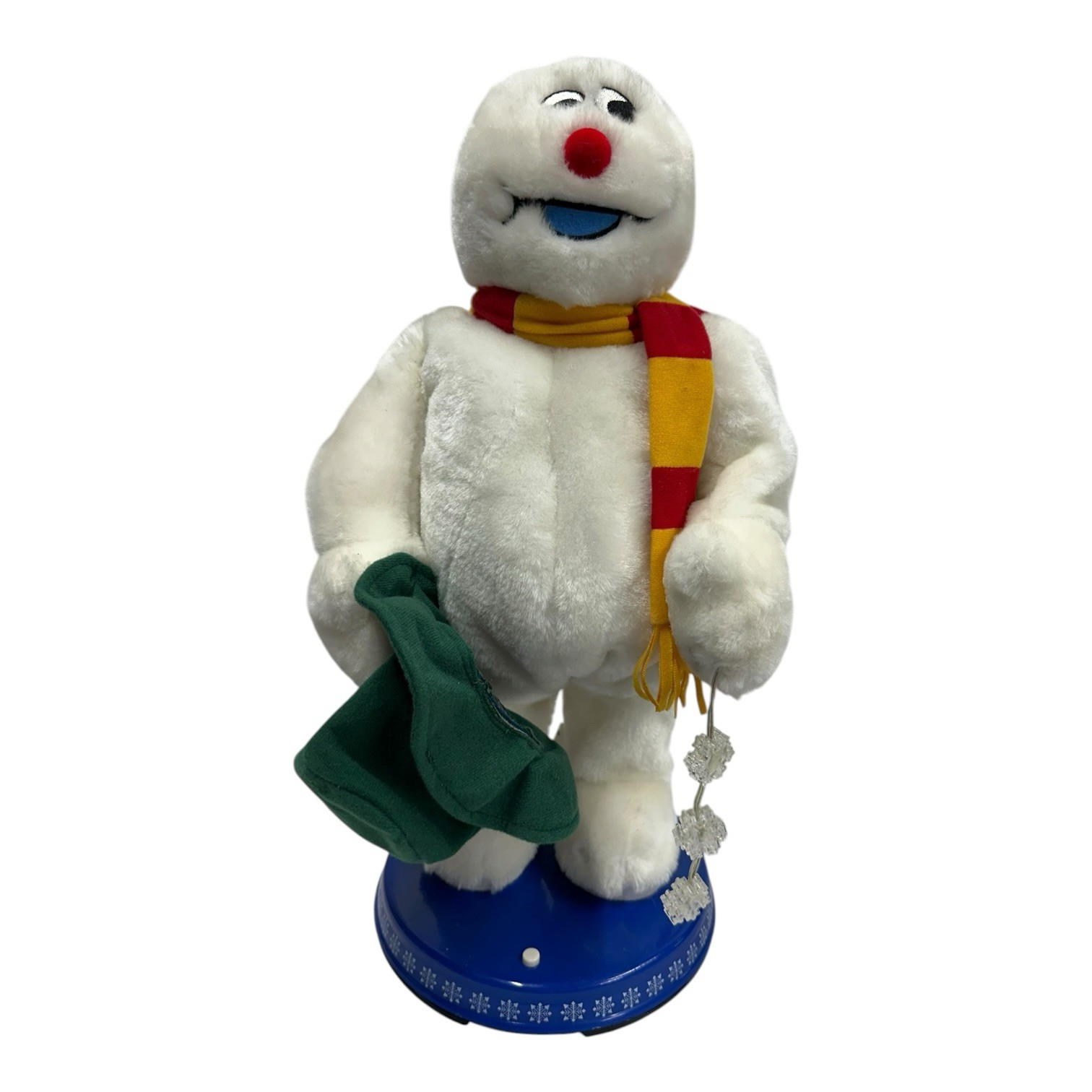 Vintage Gemmy Frosty Snowman Spinning Snowflake Animated Singing 19\