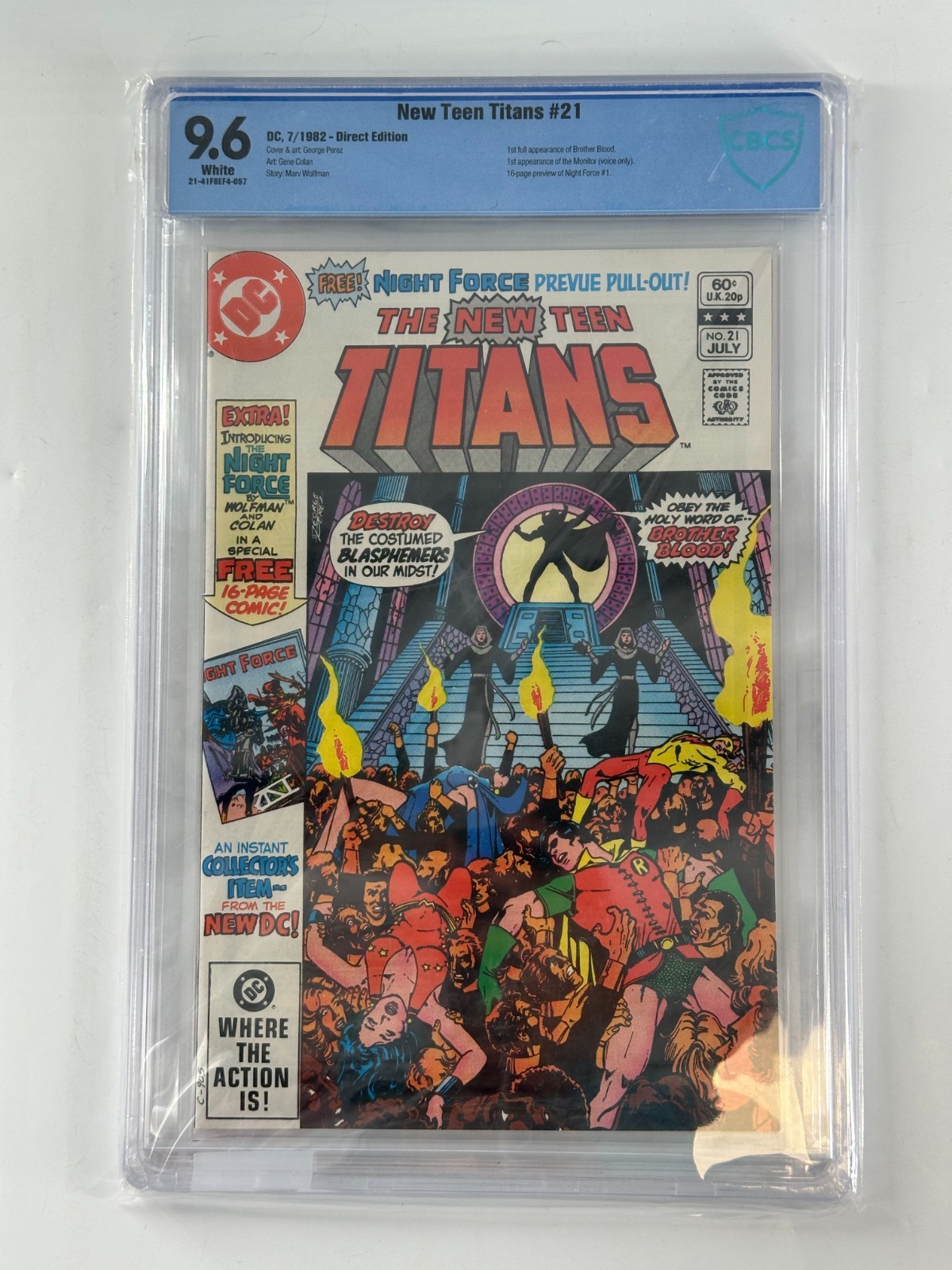New Teen Titans #21 CBCS 9.6 1st Brother Blood Mother Mayhem New Teen Titans #21 CBCS 9.6 1st Brother Blood Mother Mayhem