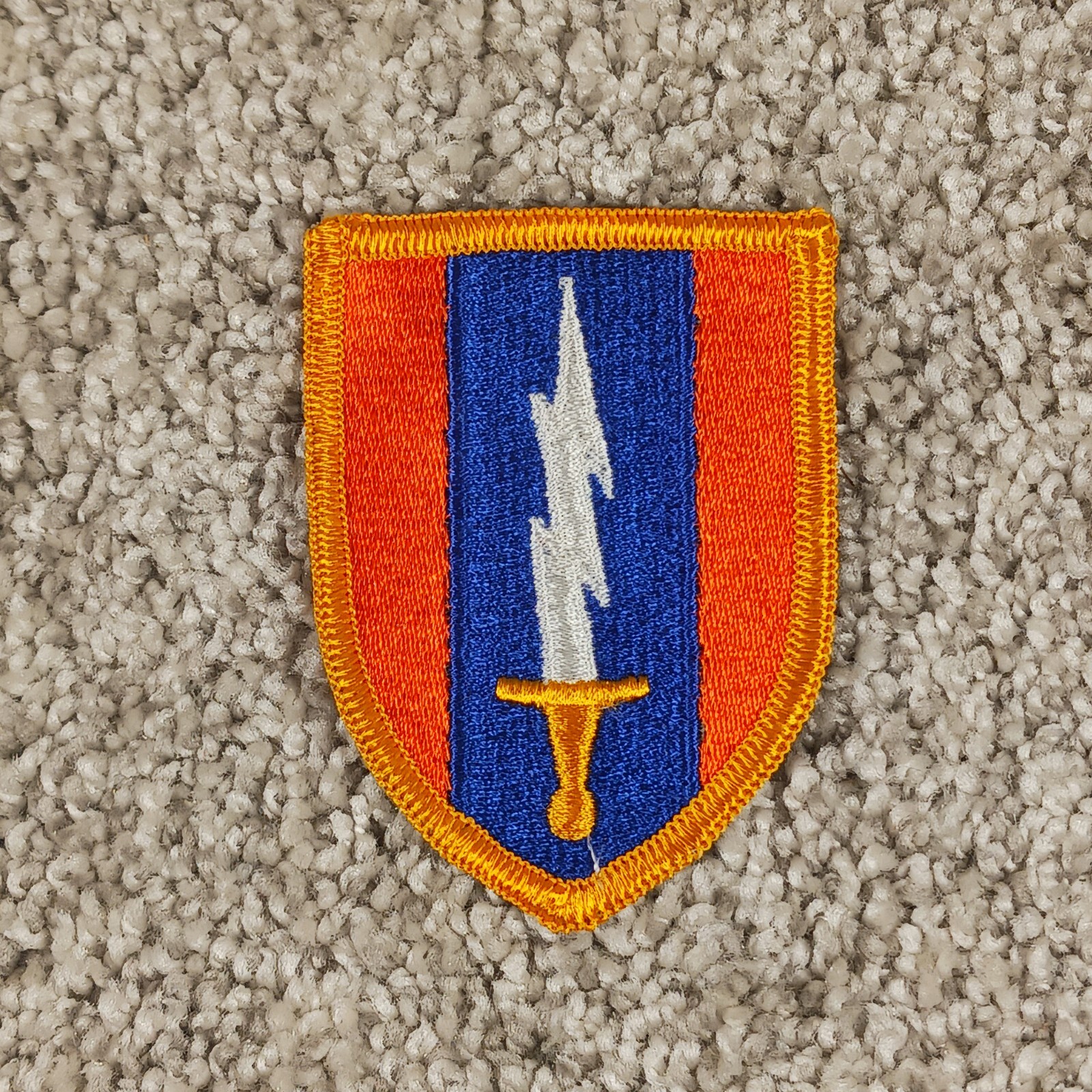 Vintage 1st Signal Brigade Patch Lightning Sword Insignia South Korea Original 
