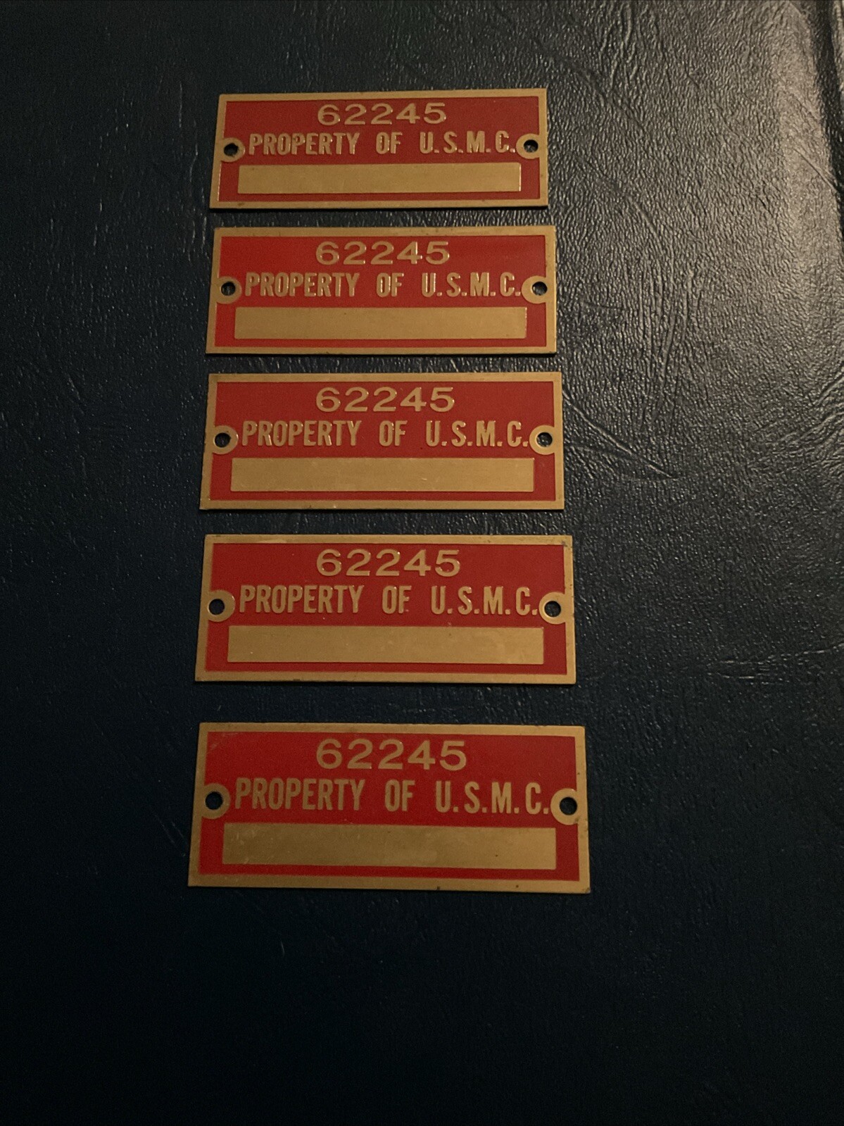 Vintage USMC Property Tags Brass New Old Stock