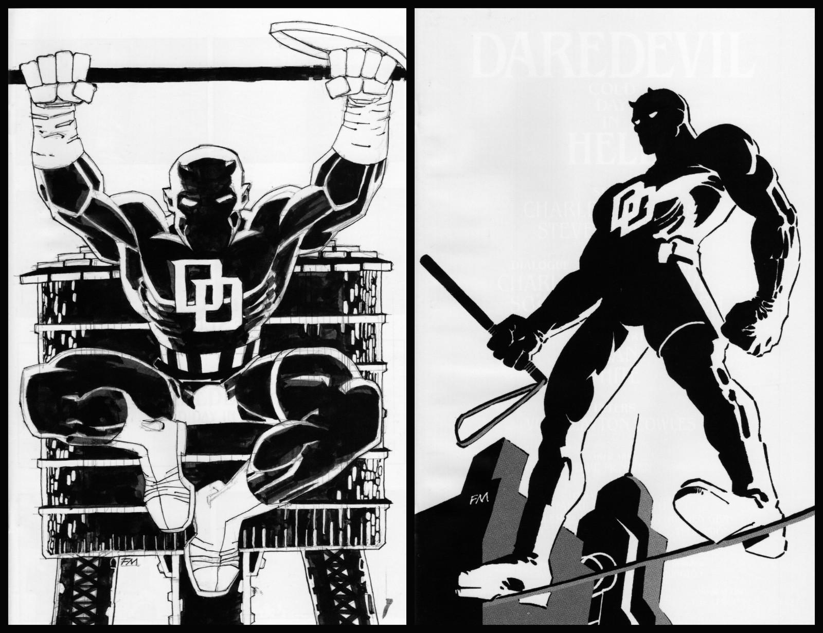 DAREDEVIL: COLD DAY IN HELL #1 & #2 B&W 2P 1:25 FRANK MILLER VIRGIN VARIANTS SET
