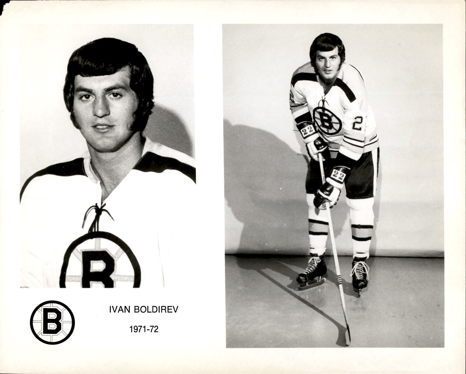 PF10 Original Photo IVAN BOLDIREV 1971-72 BOSTON BRUINS NHL ICE HOCKEY CENTER
