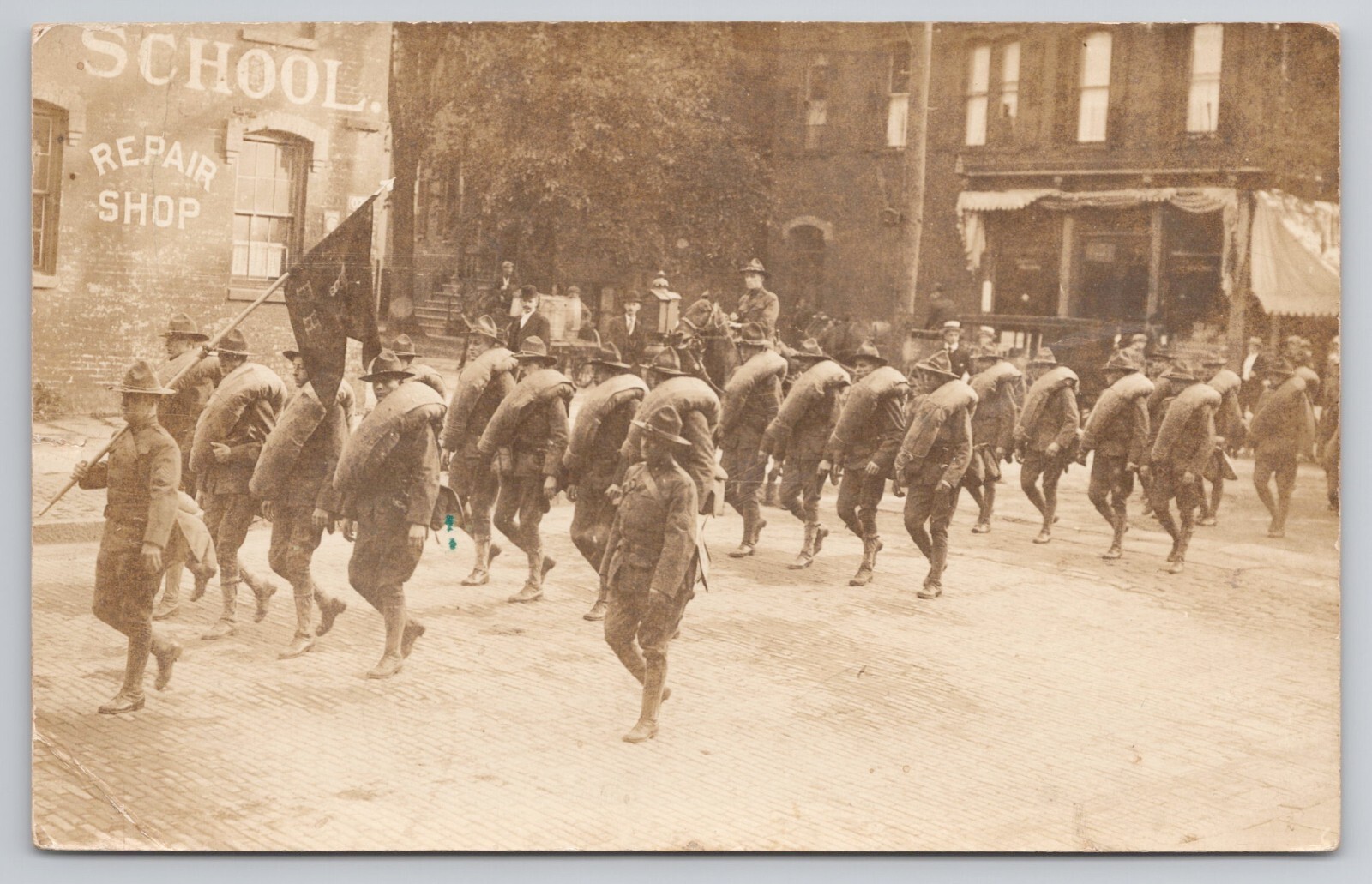 RPPC WWI Era AEF Troop March Mexico Punitive Expedition Postcard \