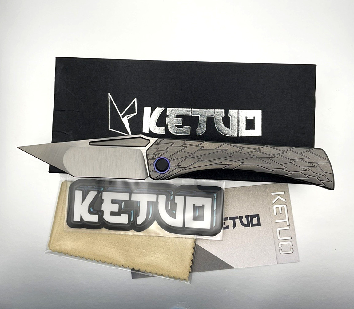 Ketuo Usurper GY/S Linerlock Gray Titanium Folding M390 Pocket Knife - NEW