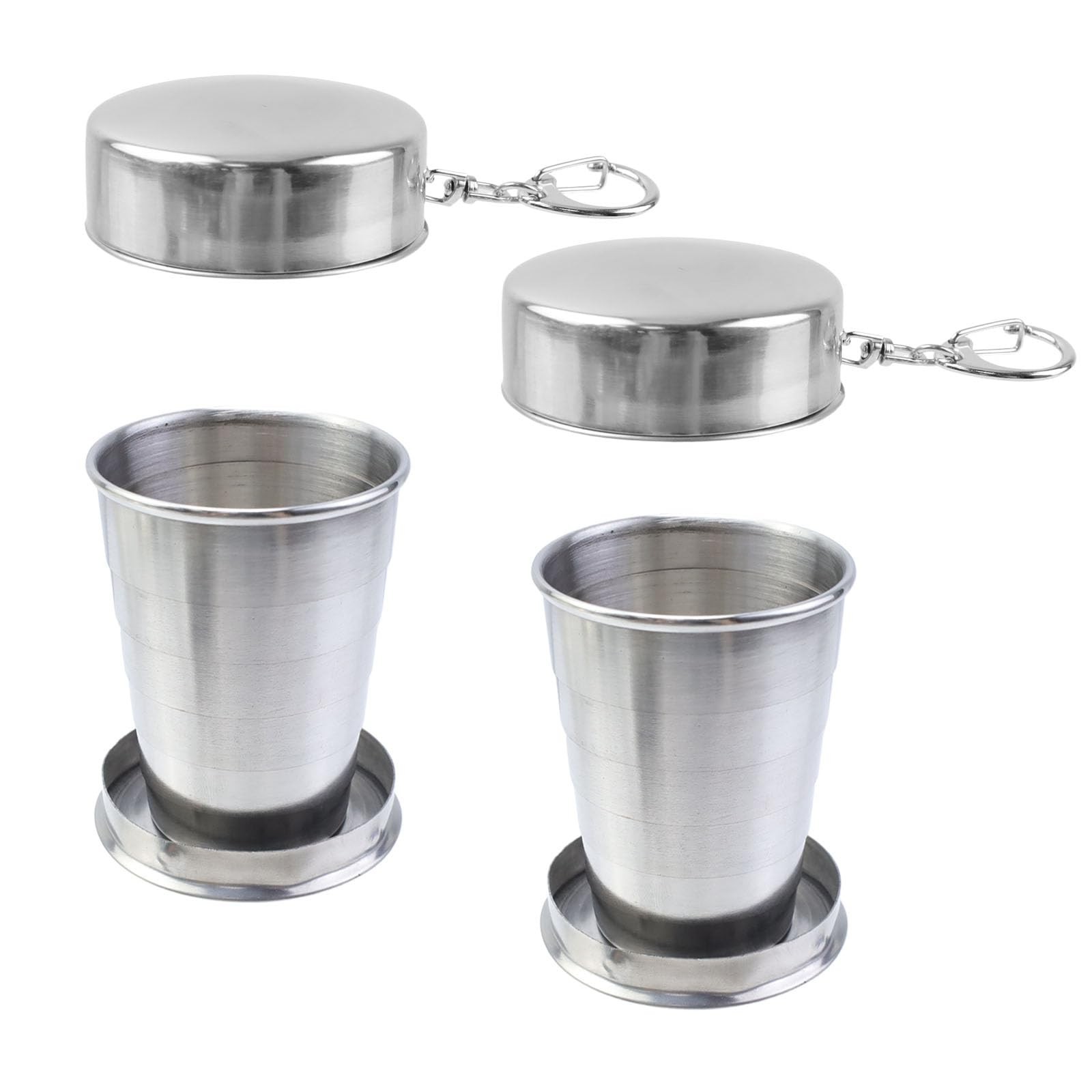 MY MIRONEY 2PCS Stainless Steel Collapsible Cup Telescopic Shot Glasses Porta... MY MIRONEY 2PCS Stainless Steel Collapsible Cup Telescopic Shot Glasses Porta...