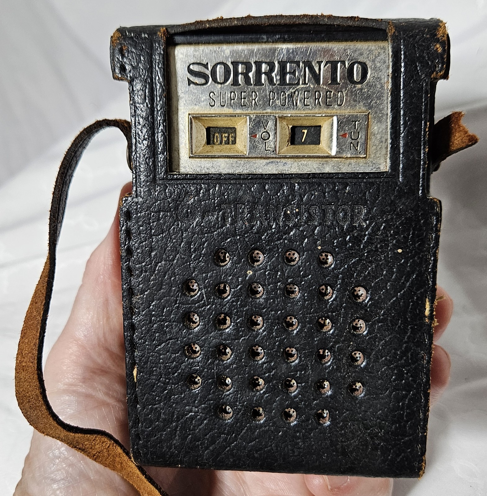 Vintage Sorento Super 6 Transistor Stero Radio With Leather Case *read*