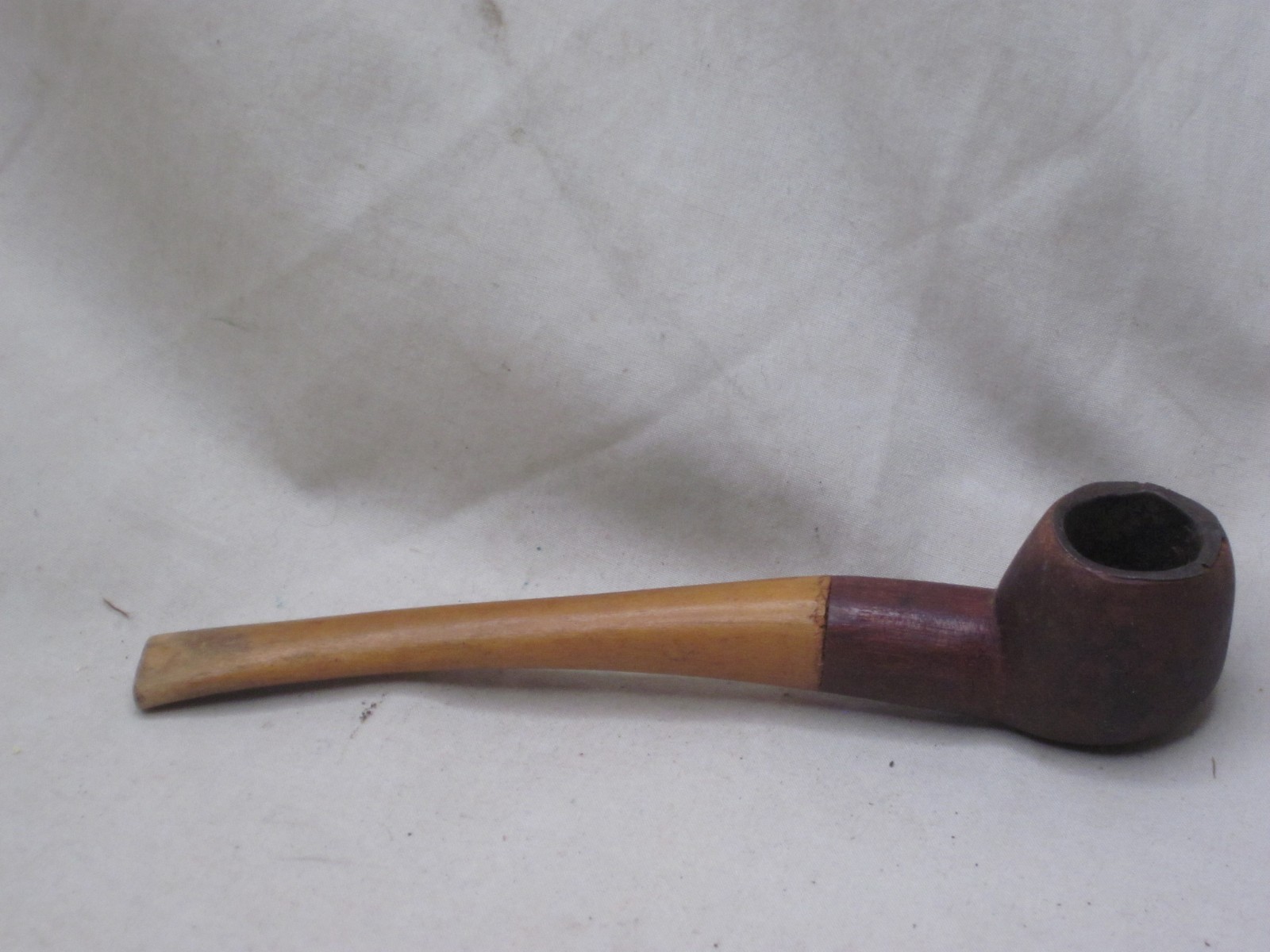 vintage antque old wooden smoking pipe curved stem carved w/ metal inner lining vintage antque old wooden smoking pipe curved stem carved w/ metal inner lining