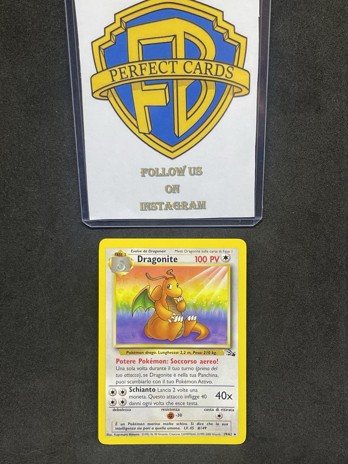 POKÉMON FOSSIL UNLIMITED DRAGONITE RARE NONHOLO 19/62 NM