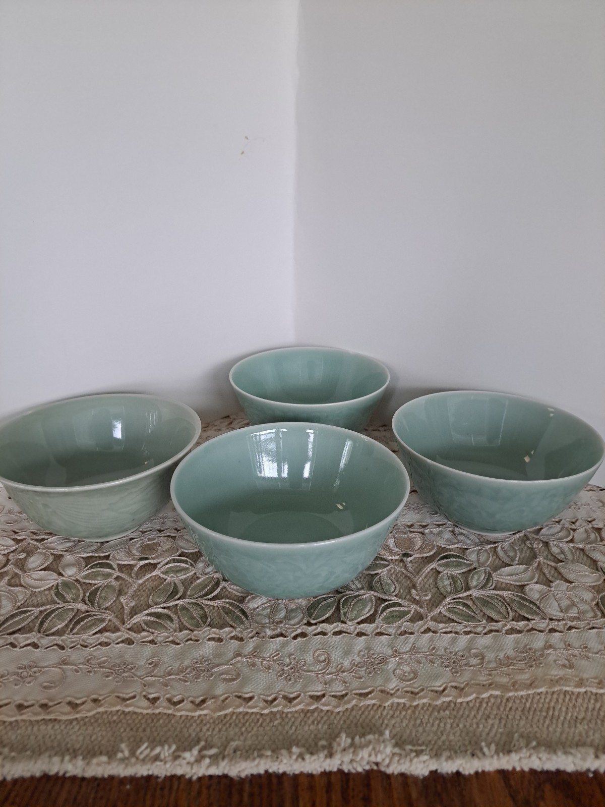 vintage Longquan koi fish celadon bowls