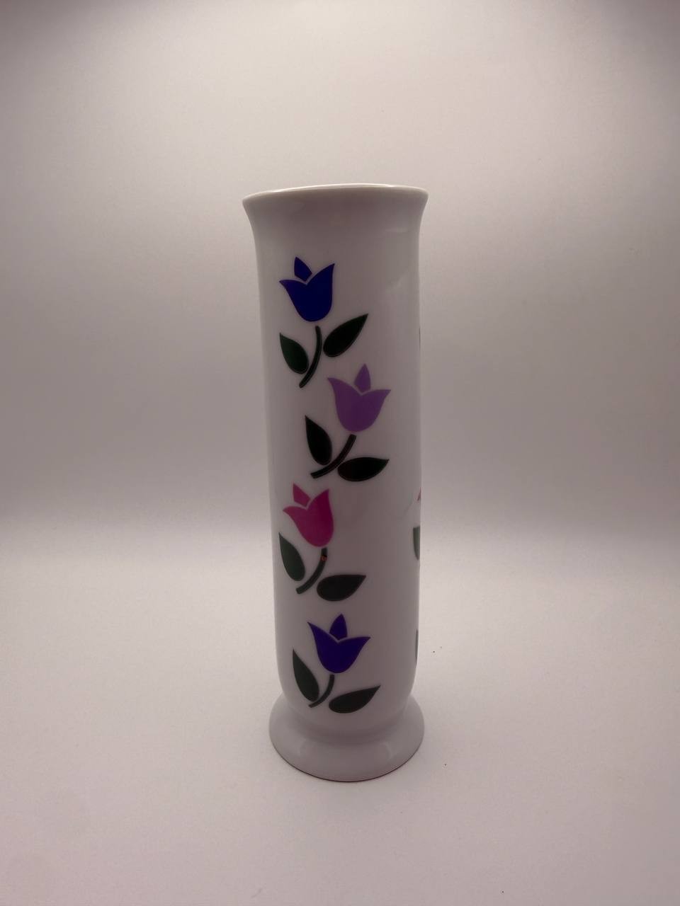 Vintage 1988 FTDA Tulip Bud Vase Ceramic Floral Made in Korea 6.5