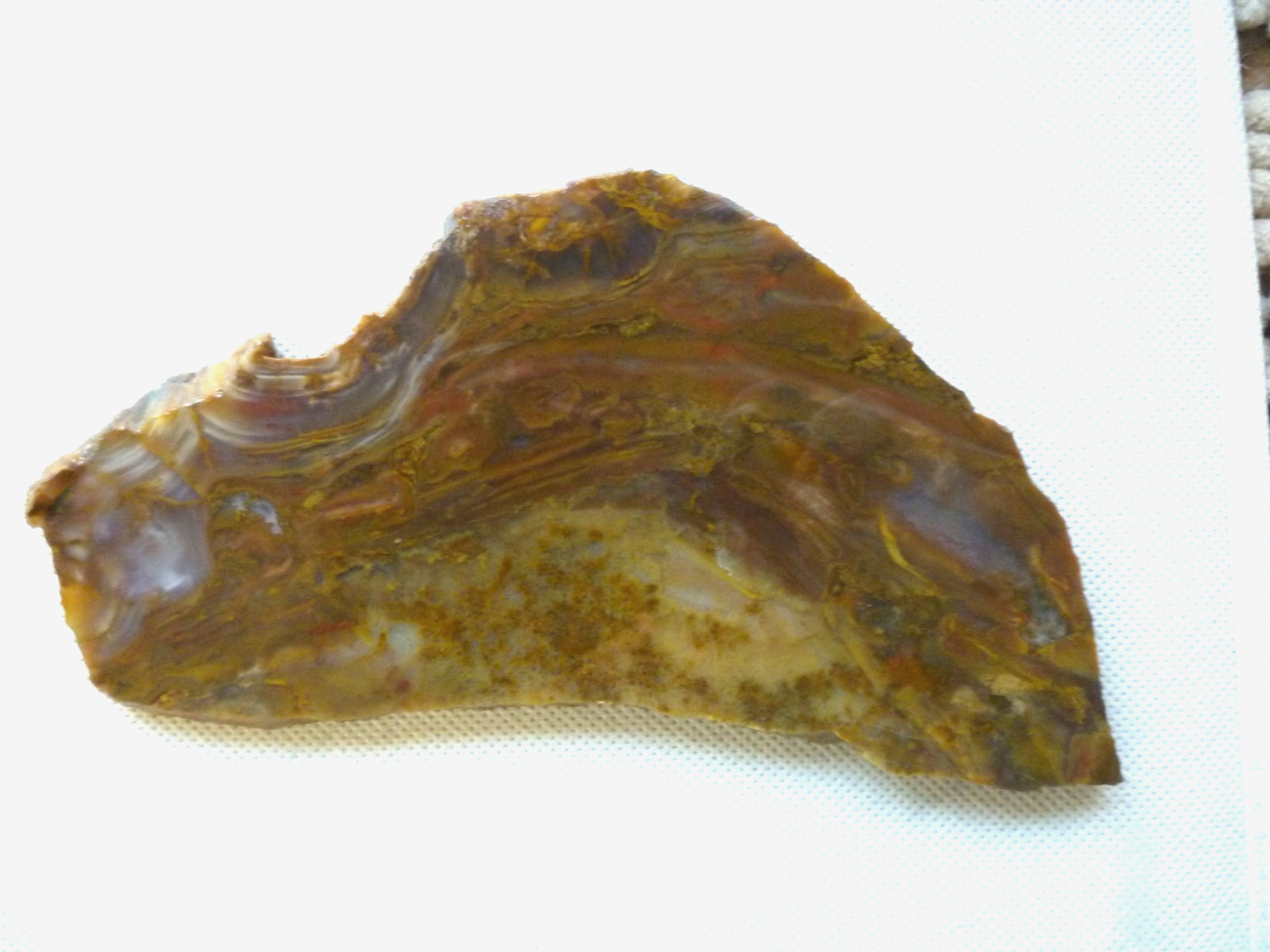Sumatra Flame Agate Specimen, Faced slab both sides 7 ounces