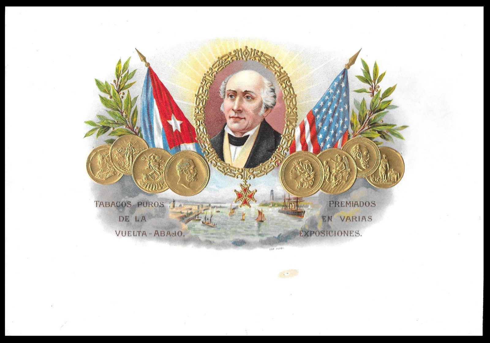 Vintage Cigar box label of John Quincy Adams; Sixth U.S. President. 1880–1905