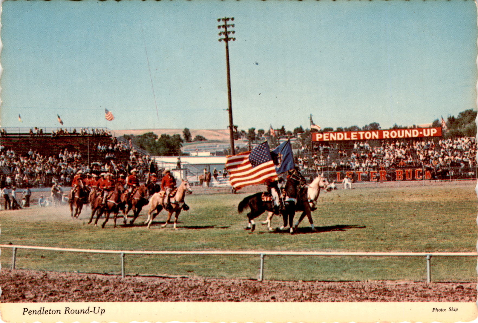 Pendleton, Oregon, rodeo event, bull riding, barrel racing, steer Postcard Pendleton, Oregon, rodeo event, bull riding, barrel racing, steer Postcard