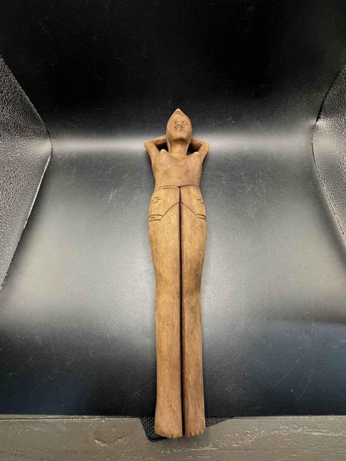 Vintage 1973 Wooden Lady Leg Nutcracker Aloha Hawaii Tiki 
