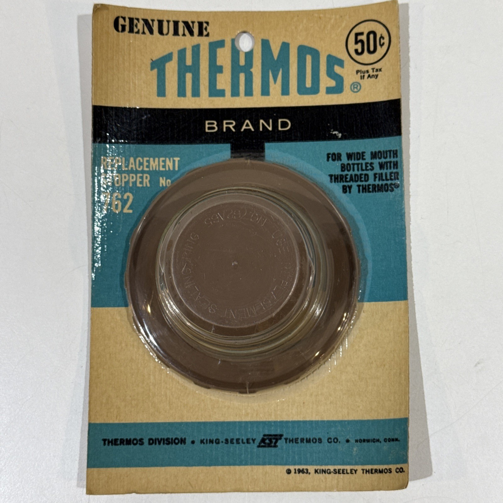 Vintage NEW Thermos No. 762 Replacement Stopper NOS 1963 *FREE SHIPPING*