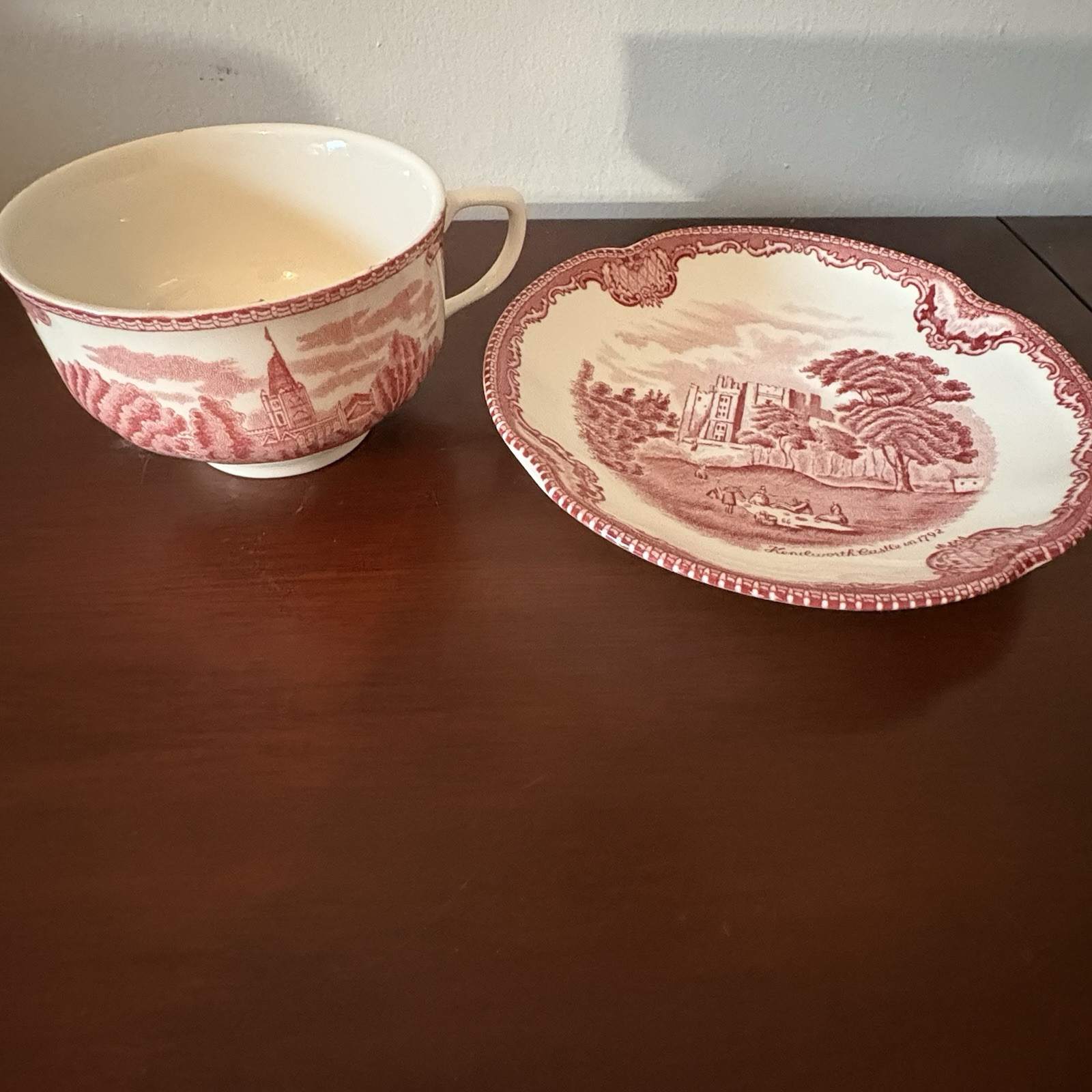 Johnson Brothers Old Britain Castles Pink Collection 1 Teacup & 1 Saucer Set