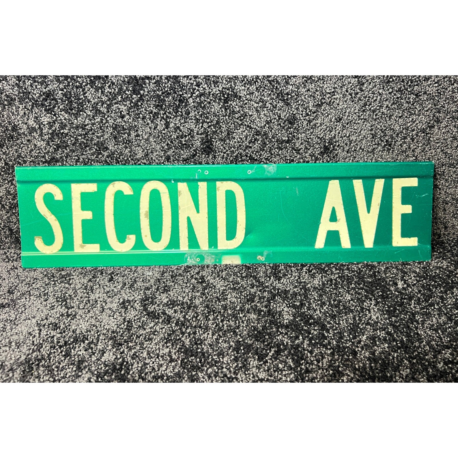 Second Ave Street Sign Green Metal Road Signage Decor Wall Art
