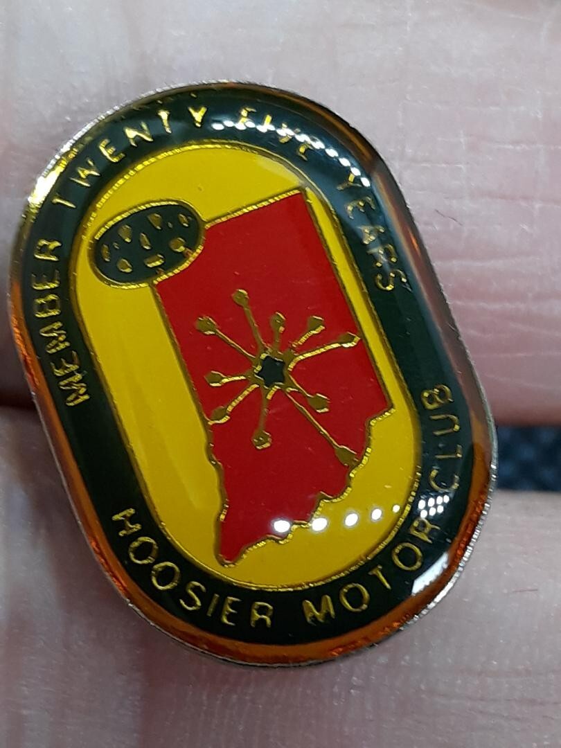 Vintage HOOSIER MOTOR CLUB LAPEL PIN ~ 25 YEAR MEMBER INDIANA