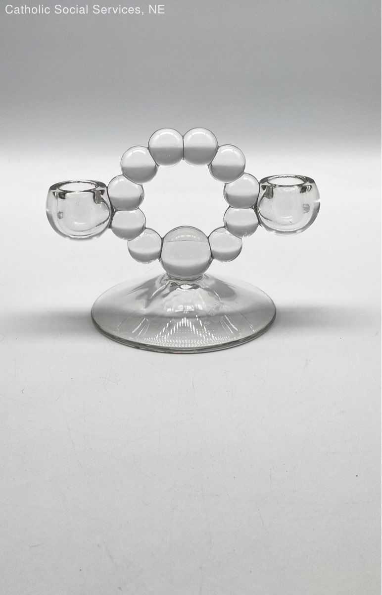 Candlewick Clear Glass Bubble Candle Holder