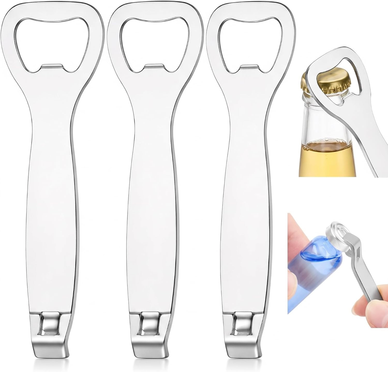 3 Pcs Vial Decapper, 2 in 1 Style, Silver 3 Pcs Vial Decapper, 2 in 1 Style, Silver
