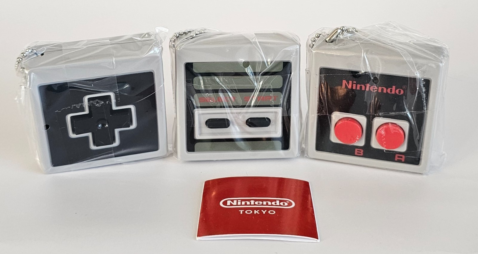 Nintendo TOKYO Controller Button Collection NES Keychain Gashapon 3-Piece Set