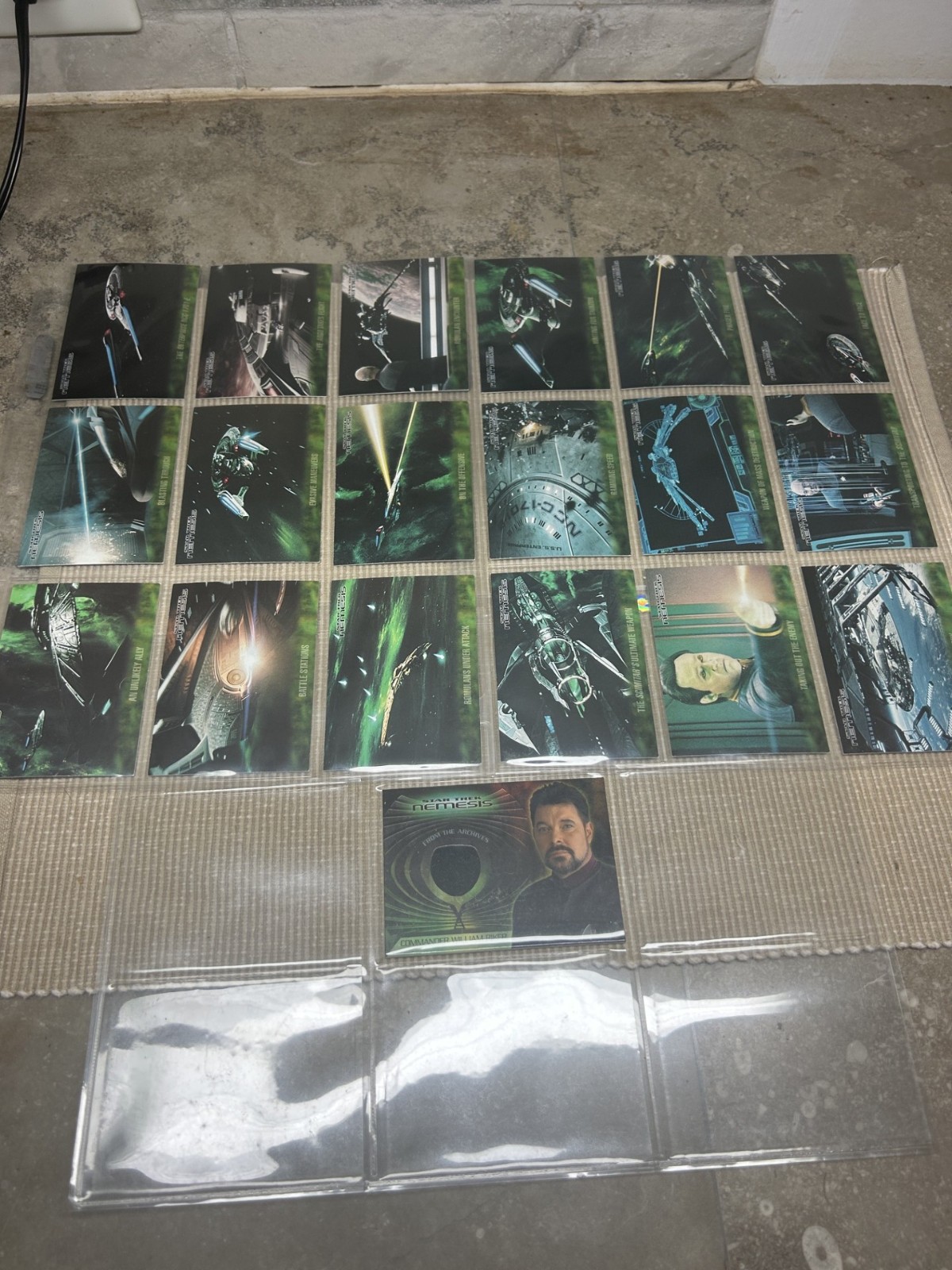 2003 STAR TREK NEMESIS 18 CARD Expansion Set NE1-NE18 505/999 & Riker Relic CC1