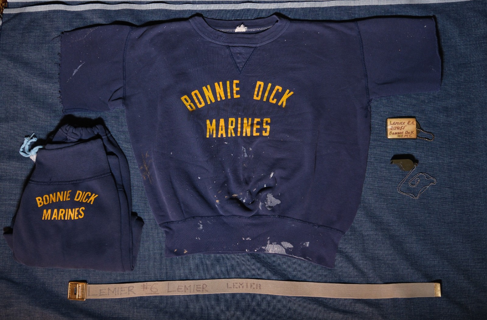 Vtg 1960\'s Vietnam USMC USS Bon Homme Richard CVA-31 Carrier Sweatshirt SW Pants