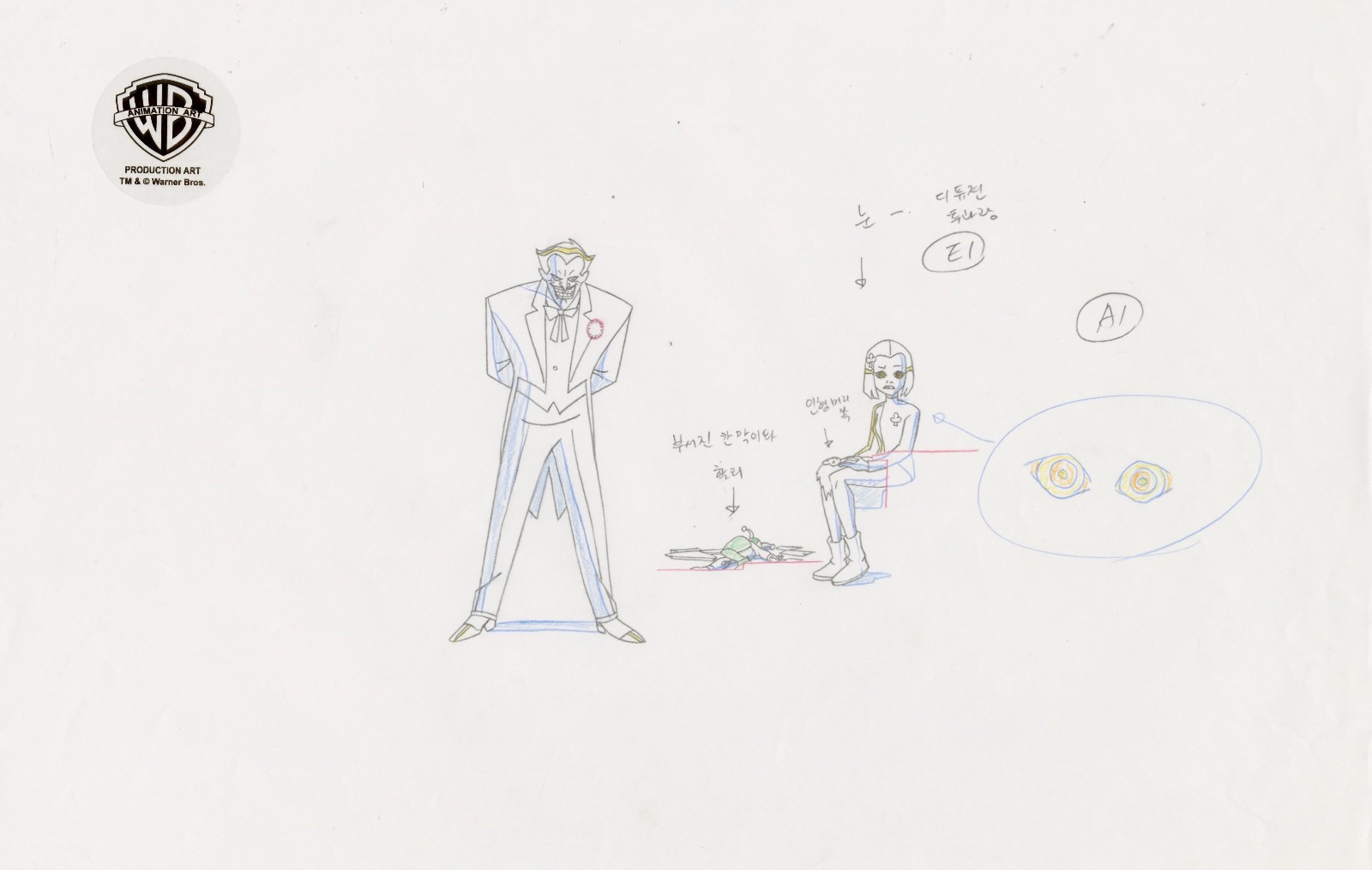Justice League- Original Production Drawing- Joker/Ace- Wild Cards