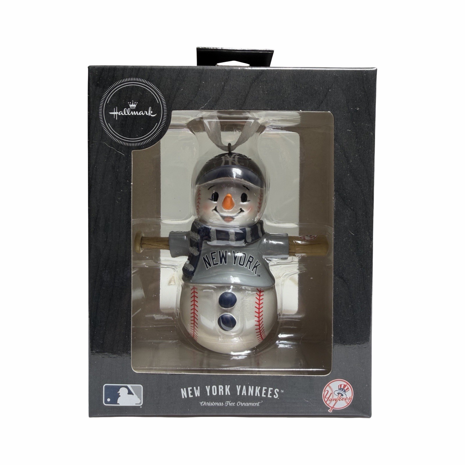 Hallmark New York Yankees Baseball Snowman Christmas Tree Ornament