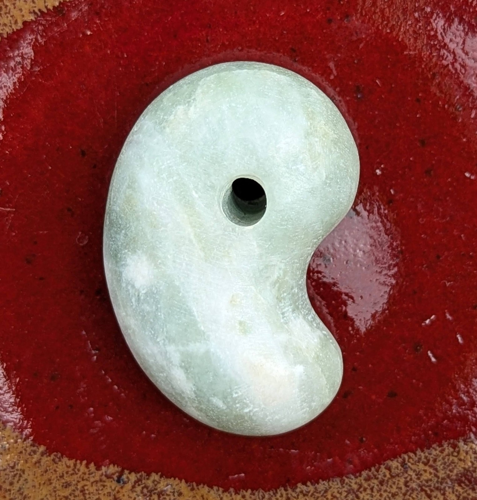 Rare Japanese Itoigawa Jadeite Jade Magatama Master Artisan Handcrafted Japan