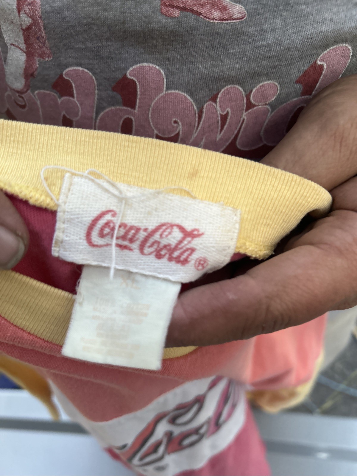 Vintage 80S Coca-Cola Shirt Xl Light, Red, Yellow And White Color Way ￼