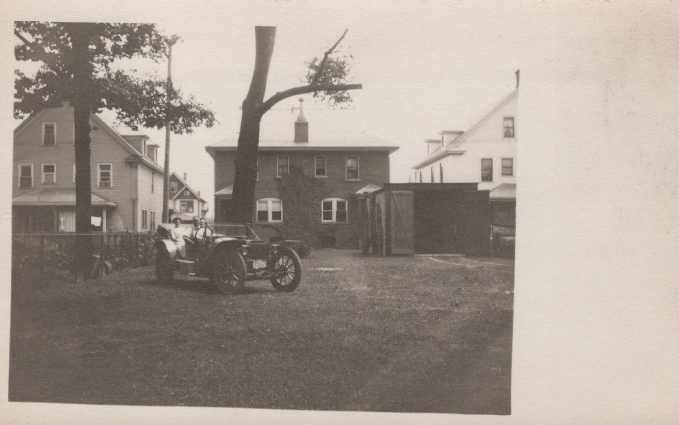 Hupmobile Model 20 Runabout Brass Era Car Family 1910s - RPPC Photo Postcard