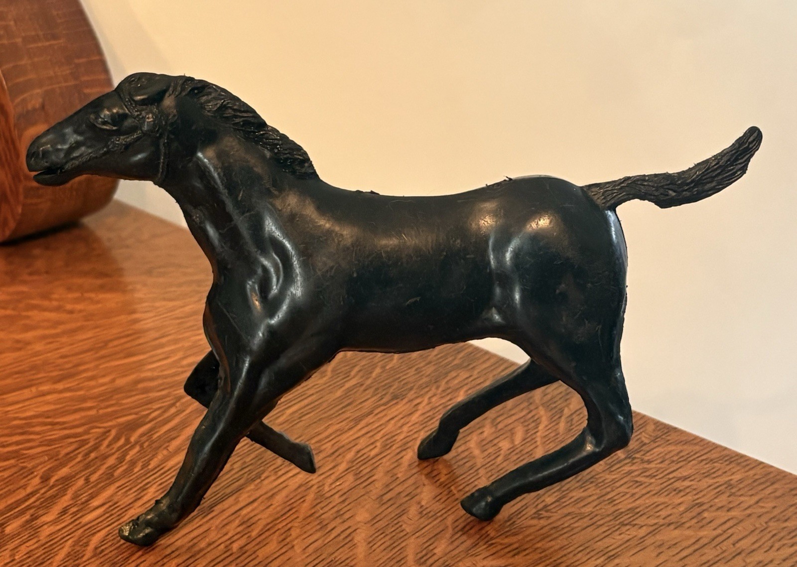 Vintage Black Hollow Horse Plastic 8.5\