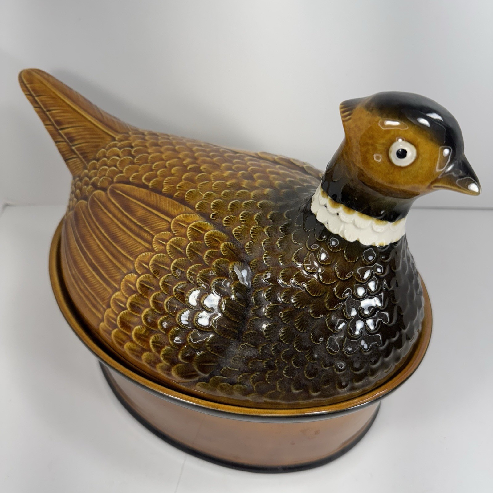 Vintage Secla Portugal Pheasant Covered Dish