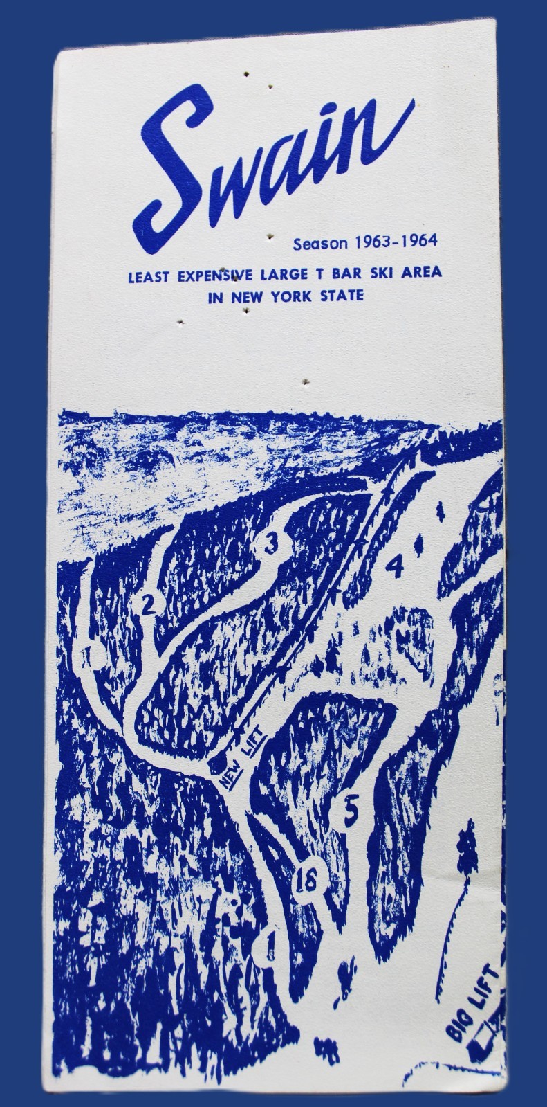 SWAIN SKI CENTER ADVERTISING BROCHURE GUIDE SEASON 1963 1964 VINTAGE SKIING