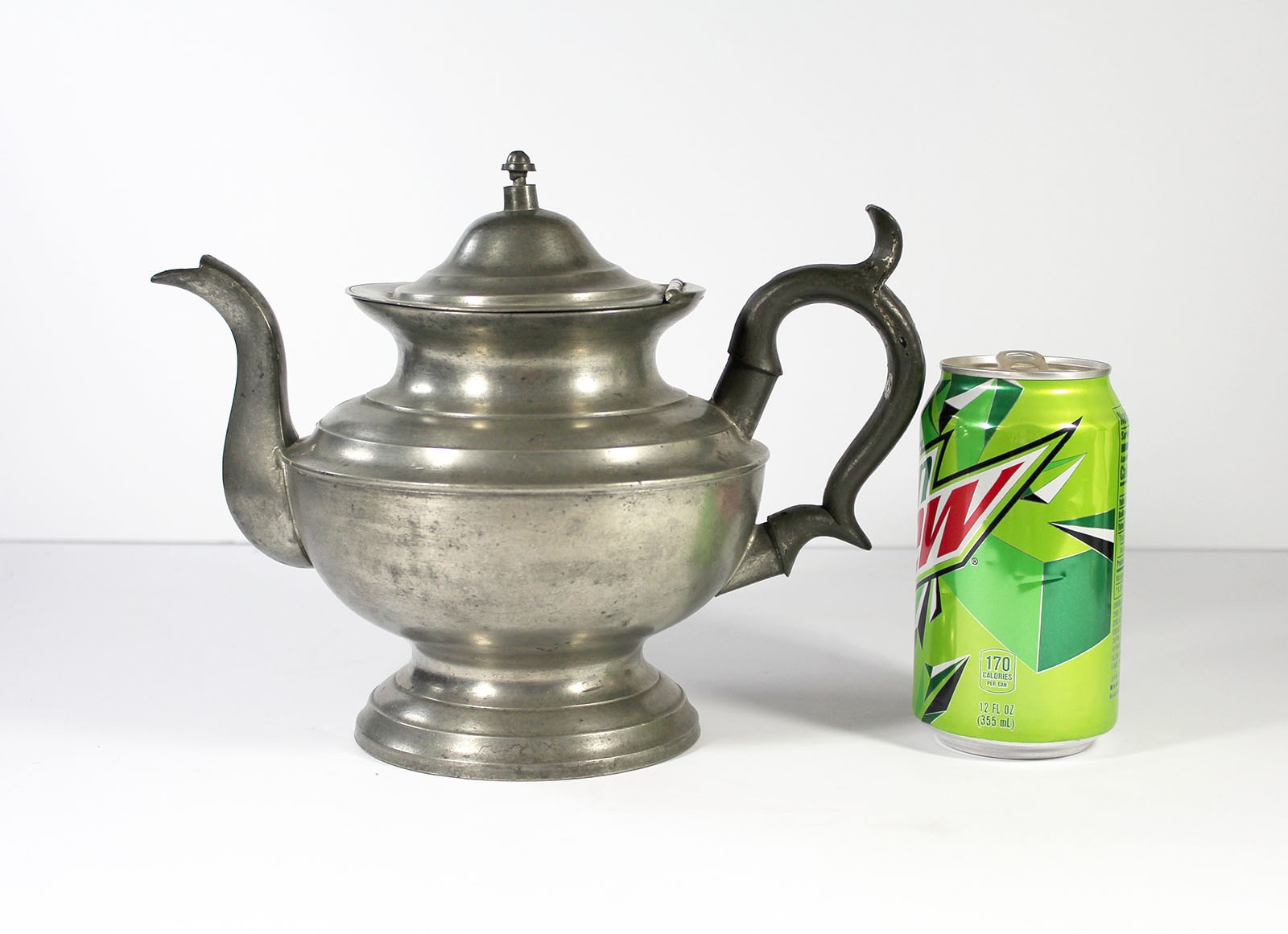 Antique c1830 - 1860s SELLEW & CO CINCINNATI PEWTER TEA POT Pre Civil War Ohio