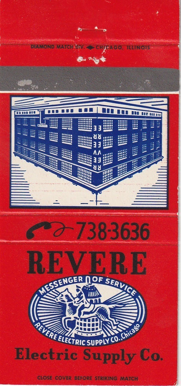 MATCHBOOK COVER - REVERE ELECTRIC SUPPLY - CHICAGO ILLINOIS