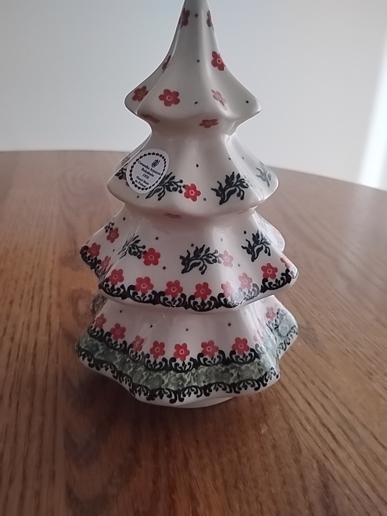 Polish Pottery  8 inch Christmas Tree  Handmade Boleslawiec Poland Brand New