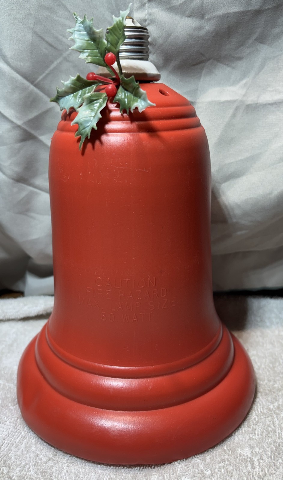 Vintage Large Blow Mold Light porch Christmas Bells with Holly leaf trim 10” Vintage Large Blow Mold Light porch Christmas Bells with Holly leaf trim 10”