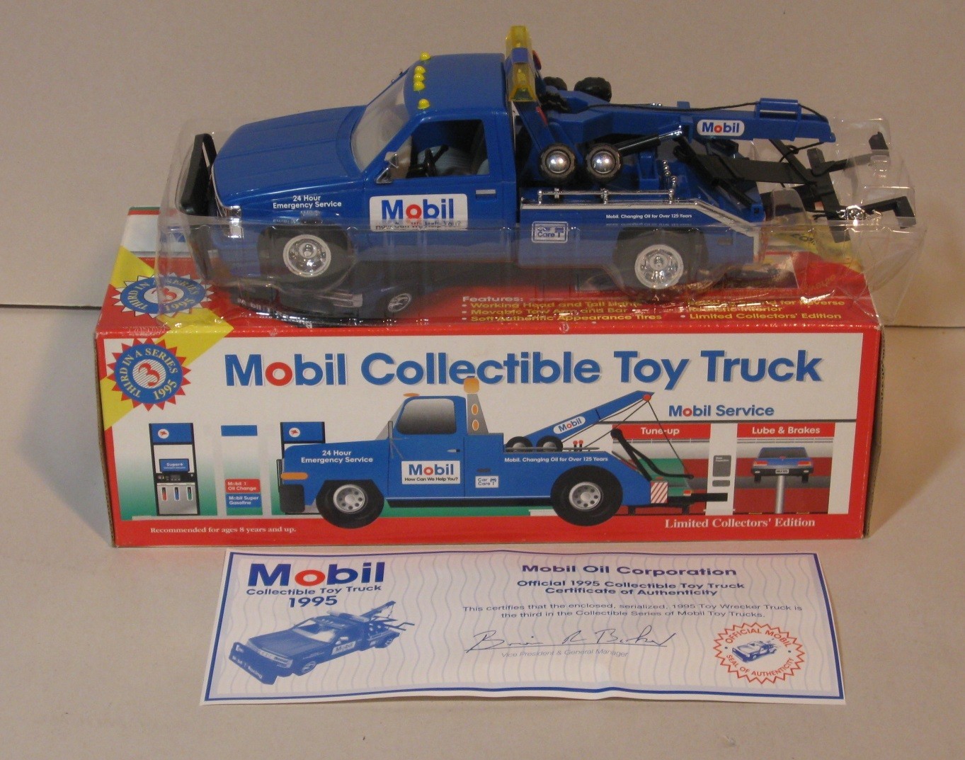 Mobil 1995 Collectible Toy Truck Tow Truck Third in Series Limited Edition NIB