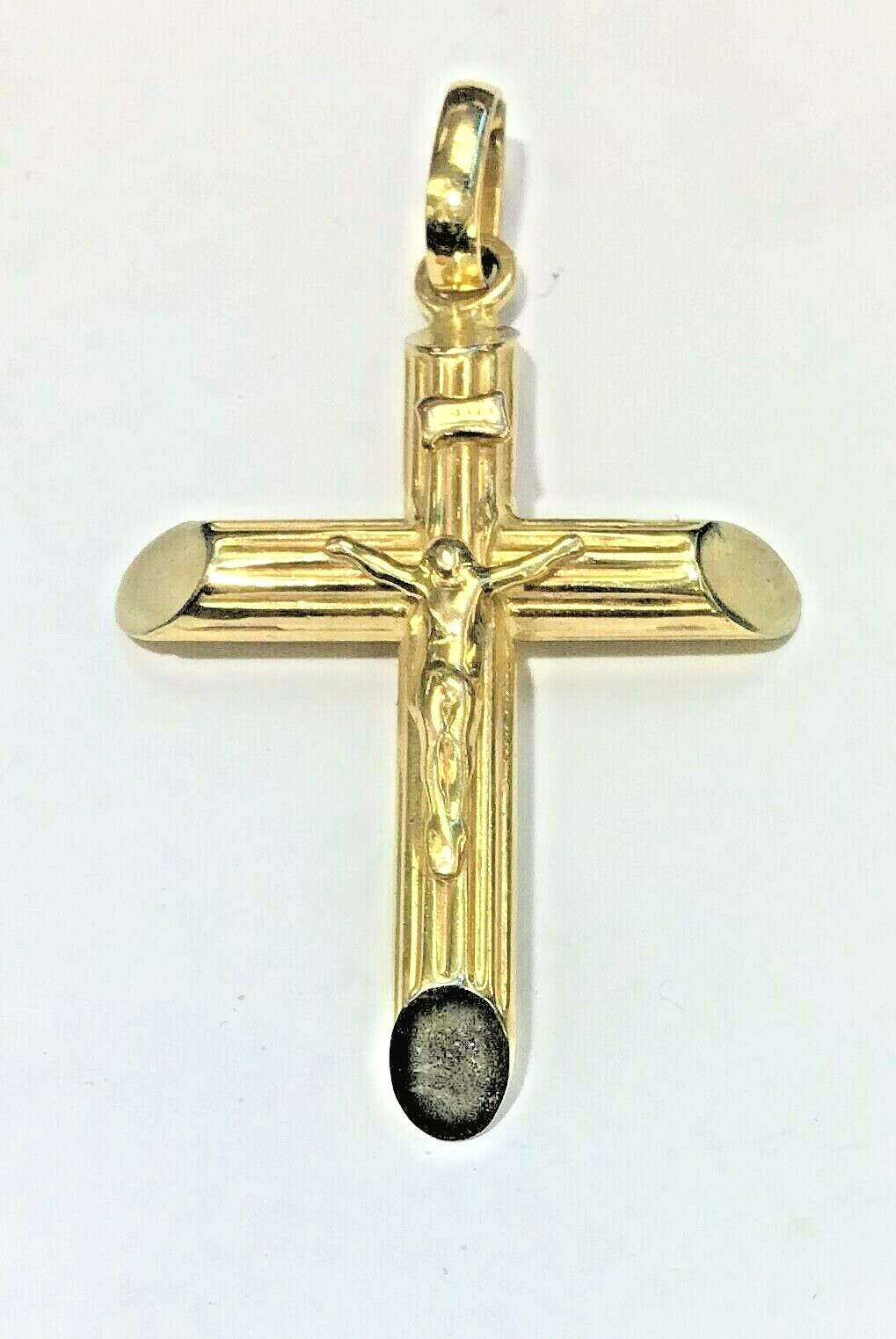 New 14kt Yellow Gold LOG Crucifix (Made in Italy)