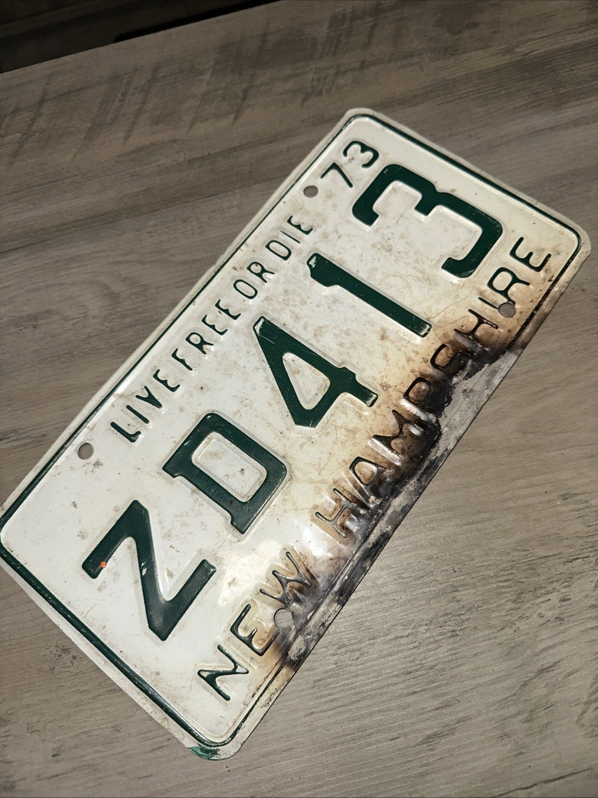 1973 NEW HAMPSHIRE NH LICENSE PLATE #ZD413