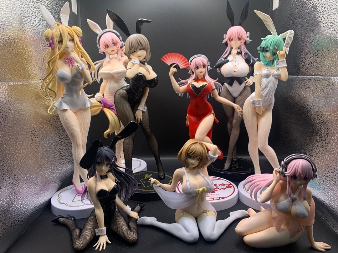 Super Sonico SAO NIKKE Figure Set of 9 Authentic Collectible Anime Toys Japan